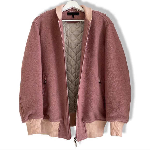 RAG & BONE Elle Wool Bomber Jacket - Picture 3 of 7